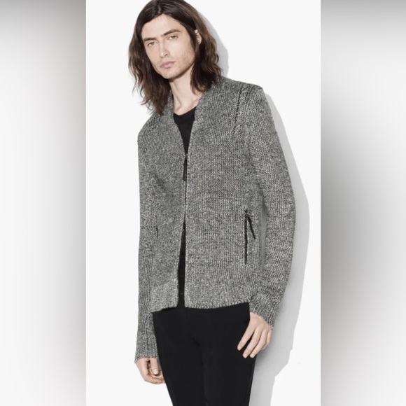 John Varvatos Collection Shawl Collar Zipped Cardigan. Size large